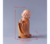 1pcs Resin Cute Little Monk Mini Statue Modern Handmade Sculpture Cute Home Living Room Desktop Mini Statue Children's Gift Car