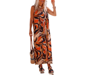 Vestido sin mangas suelto estampado de verano para mujer