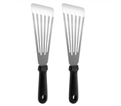 Slotted Fish Spatula, Fish Turner, Beveled Edge, Turning Flipping Kitchen Tool for Grilling Frying Set of 2