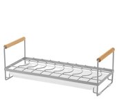 Rust-proof Japanese-Style Dish Rack Iron Wooden Handle Draining Rack Portable Tableware Simple Drain Rack Bowl and Chopsticks