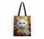 Animal Cat Themed Canvas Tote Bag, Lightweight and Spacious - Casual Fashion Commuter Bag - For Women and Men - Suitable for Shopping, Travel and Everyday Use - Great Gift for Art Lovers