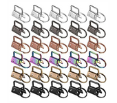 180 Pcs Key Fob Hardware 6 Colors Keychain Fob Wristlet Hardware with Key Ring Key Fob Chain Hardware 1 Inch