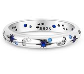 High heart silver ring, red fashionable cubic zirconia, stars, moon, flowers, wedding fashionable jewelry, gifts Mother's Day Gift