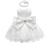 2pcs Newborn Baby Girl Dress Lace Princess Tutu Dress Birthday Holiday Party Dress + Headband Outfits 0-24M
