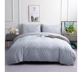 Deodar Nordic Tufted Solid Color Sheet Couple Double Bed Bedding Set Bedspread Quilt Cover Pillowcase for Bedroom