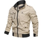 Chaqueta Bomber de Moda para Hombres Primavera Otoño 2025 Ajuste Delgado Material de Algodón