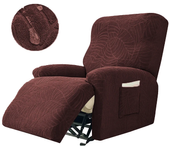 Funda de sofá reclinable, silla perezosa, funda de cojín de Color sólido, funda de sofá de 1/2/3/4 asientos, sofá con textura de hoja impermeable