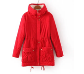 Winter coat, cotton jacket, medium length, thin waist, scarf jacket, thick women's coat