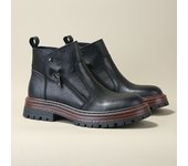 Botas de cuero de gama alta para hombre, botas Chelsea, suela suave transpirable de piel de vaca de primera capa