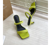 Open Toe High Heeled Sandals Women's  Summer New Square Head Thick Heel Mid-heel Slippers