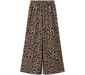 Summer New Women's Fashion Versatile Animal Print Elastic Waist Drop Mid Waist Wide Leg Pants