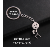 Teamer Funny Middle Finger Stickman Keychain 2024 Cute Trend School Bag Car Key Pendant Couple New Trinket Gift Keyring