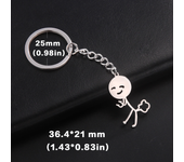 Teamer Funny Middle Finger Stickman Keychain 2024 Cute Trend School Bag Car Key Pendant Couple New Trinket Gift Keyring