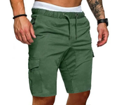 Pantalones cortos informales para hombre, pantalones cortos Cargo de verano para gimnasio, deporte, correr, entrenamiento, pantalones Cargo, pantalones para correr, pantalones cortos sólidos con cordón para correr para hombre