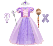Girl Rapunzel Princess Dress for Children Birthday Carnival Halloween Party Fancy Girls Clothes Cosplay Tangled Costume Set