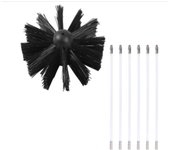 Cepillo giratorio para chimeneas, cepillo flexible de mango largo para chimeneas, herramienta de limpieza de chimeneas para paredes y techos interiores, 100 mm