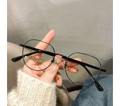 Myopia with blue anti light metal polygons, computer myopia glasses, male and female universal glasses 0-0.5-1-1.5. -6