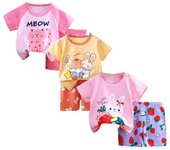 Set di 3 Magliette a Maniche Corte per Bambini Neonato Ragazzi Ragazzino, a Mezza Manica,Confezione da 6 (6 MESI-5 Anni)