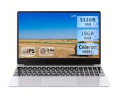 Portátil ultrafino Windows 11 Pro 17.3 pulgadas,Intel Celeron N5095, 16GB RAM, 512GB almacenamiento, para oficina y estudio