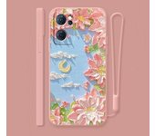 For IPhone 16 Pro Max Plus 15 14 13 12 11 Pro Max Plus Colorful Oil Painting Flowers Soft Phone Casing