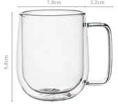 150-350Ml Taza de vidrio de borosilicato alto resistente al calor Taza de café de vidrio de doble pared con Mango Taza de agua con leche Tazas transparentes Regalo