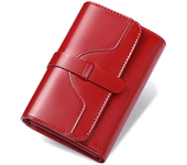Cartera Retro de cuero de vaca con cera de aceite para mujer, carteras de cuero genuino