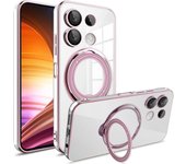 Funda para Xiaomi Redmi Note 13 Pro 4G, Funda antigolpes de TPU transparente con soporte giratorio 360