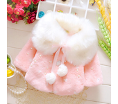 Baby girl clothes 0-3Y winter coat thick warm fur coat girl sweater coat pearl princess coat children's cute coat clothes