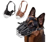 Perros con Boquilla de Metal a prueba de mordeduros, collar de entrenamiento de cuero estable y transurable, arnés para Perros, accesorios Aptos para Bulldog Pitbull