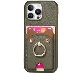 Ring Stand Phone Case, Card Holder Slim Protective Cover For iPhone 11 Pro Max 12 13 Mini XS X XR 7 8 SE SE3 Wallet Phone Cover