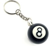 8 Ball Black Pool Ball Keyring Keychain
