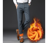 Korean fashionable men's raight leg warm and thick casual snow new tight busine pan, winter
