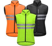 Men's High Visibility Cycling Wind Jacket Water Resistance Reflective Windbreaker
