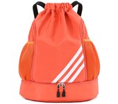 Hombres y mujeres bolsillos laterales dobles mochila deportiva con cordón bolsa de cordón, la escuela, la aptitud, bolsa de cordón, de gran capacidad, ligero, versátil, húmedo y seco, bolsas de baloncesto de fútbol, mochilas de senderismo