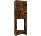 vidaXL Armario de Lavadora Cuarto de Baño Aseo Inodoro Secadora Estantería Estante Muebles Mobiliario Colada Almacenaje Gris Sonoma 64x25,5x190 cm