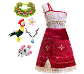 Girls Moana New Dresses Vaiana Princess Dress Kids Cosplay Costume Halloween Carnival Party Vestidos Outfits ﻿