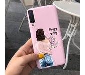 For Samsung A7 2018 Case Beautiful Sunflowers Couple Heart Back Case For Samsung Galaxy A7 2018 SM-A750F Candy Matte Cases