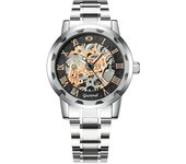 Reloj mecánico de moda para hombres reloj mecánico manual fondo transparente reloj hollow