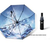 Guochao Qingqiu paraguas automático para mujeres, soleado y lluvioso, parasol de doble propósito de alto valor, parasol de vinilo, protector solar, protector solar protección ultravioleta
