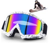 Gafas Snowboard Espejo, Gafas Esqui Mujer&Hombre, Gafas de Protección Uv Antivaho Rellenas de Espuma para Deportes Al Aire Libre