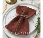 Gauze Cotton Rustic Napkins Elegant and Soft Retro Burr Cloth Linen for Wedding Party Dining Everyday Use Table Decoration