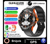 relojes inteligentes For Android iOS Rugged Militarysmartwatch Men HD AMOLED Bluetooth Call GPS Track 500 mAh 3ATM Waterproof