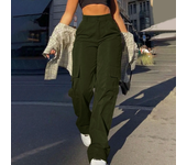 2024 Fashion Harajuku Cotton Linen Trousers Stretch Twill High Waisted Wide Leg Pants Casual Straight Leg Chino Clothes