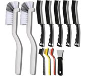 11Pcs Hard Bristle Crevice Cleaning Brush Set Strong Decontamination Deep Clean Stove Rust Remover Metal Fiber Brush Rust Scrub