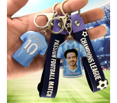 Football Star Keychain Messi Ronaldo Mbappe Neymar Preliminaries Peripheral Car Backpack Keyring Pendant Birthday Sports Gifts