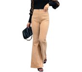 Vintage Solid Slim Flare Pants for Women Comfortable High Waist Slacks Autumn Winter New in Corduroy Woman Trousers