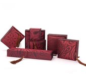 Fashion Linen Tassel Jewelry Box Rectangular with Fringe Jewelry Display Box Chinese Style Ring Gift Box Wedding
