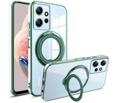 Magnetic Bracket Plating Phone Case For Xiaomi Redmi Note 12 11 Clear TPU Cover For Xiaomi Mi 12T 11T 12C 10C Mi 13 Pro Lite 9A