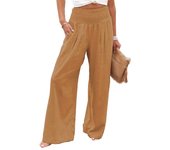 Women's Casual Pants, Casual Cotton Mid-rise Trousers