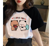 Bubu Dudu t-shirts women manga Y2K Japanese t shirt girl comic clothing